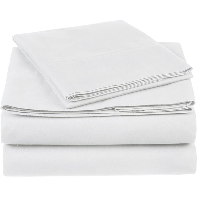 Pure White Cotton Bed sheets(Plain 6x6)