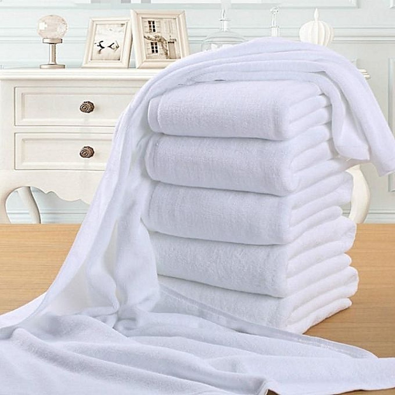Large Polo Bath towel  - White (90x150cm) 