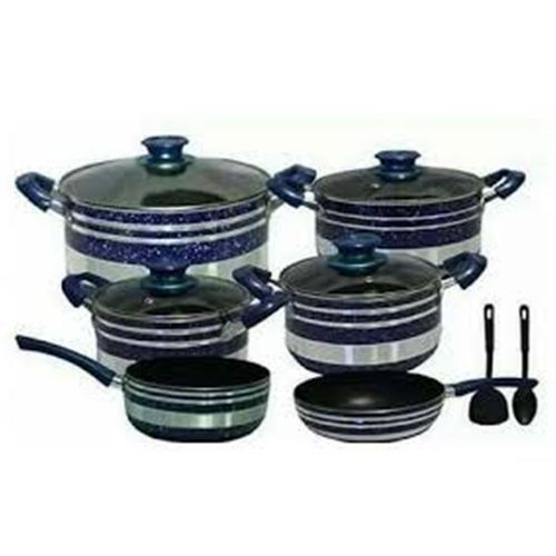 12Pcs Non Stick Cooking Pots & Pans (Blue) 