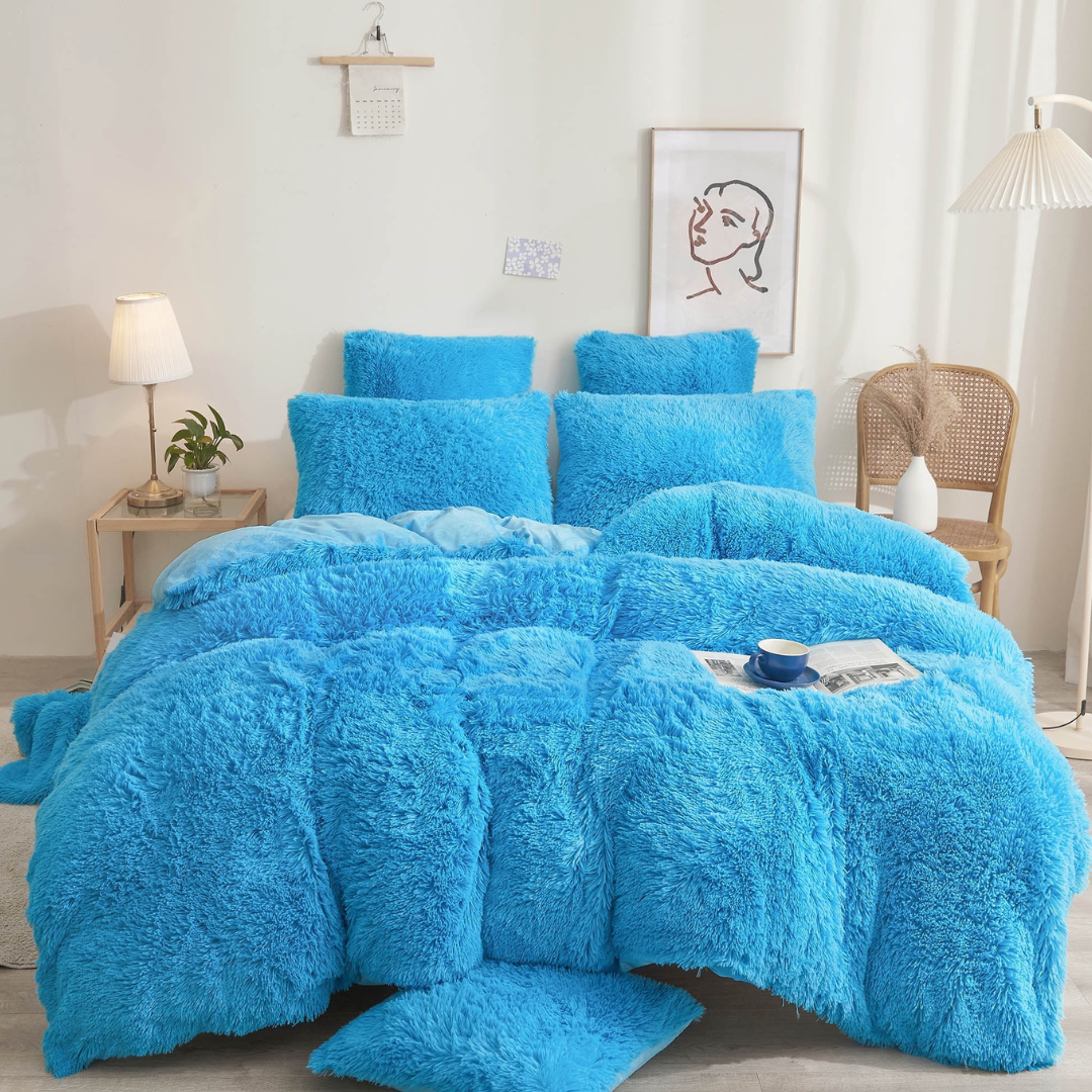 6Pc Fluffy Duvet ( Blue)