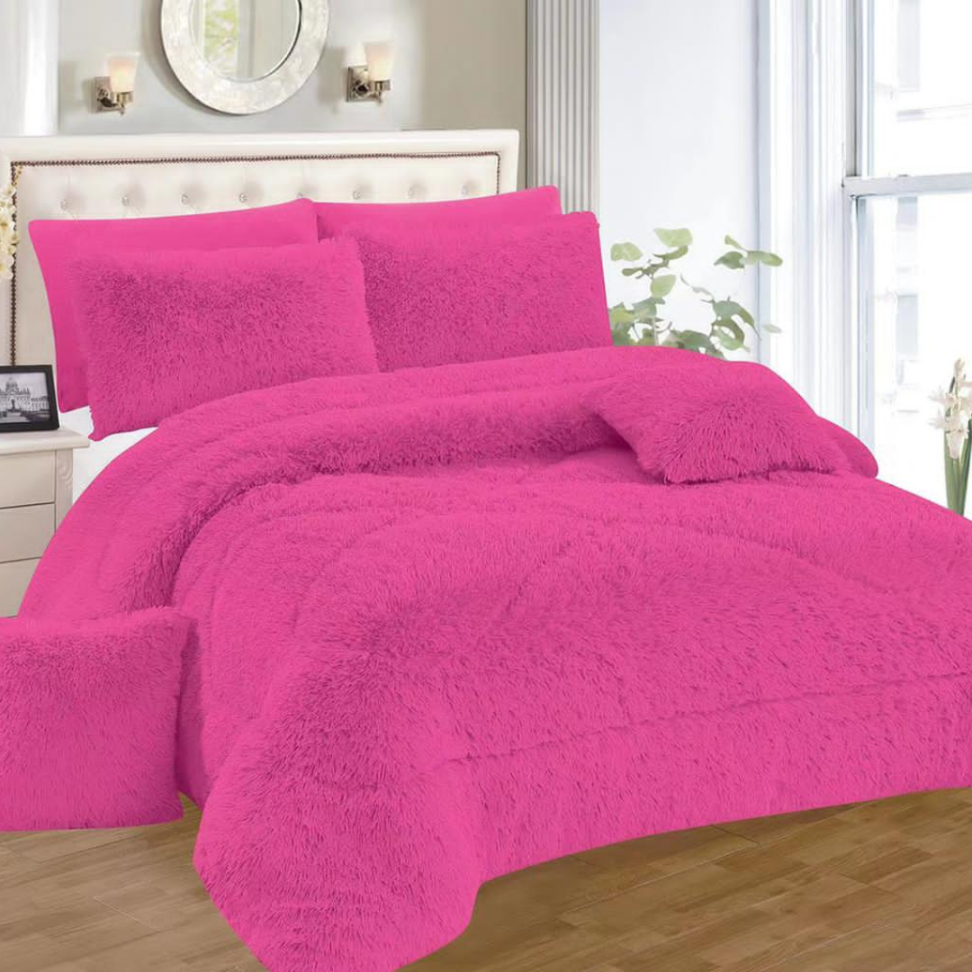 6Pc Fluffy Duvet (Hot Pink)