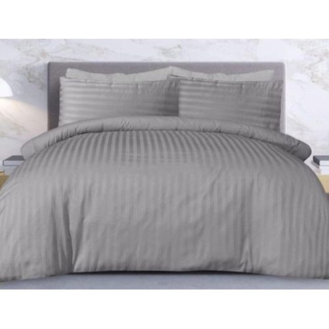 4 Pc Striped Binded Duvet (5x6 Grey)  
